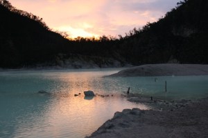 sunset at kawah putih the sunset